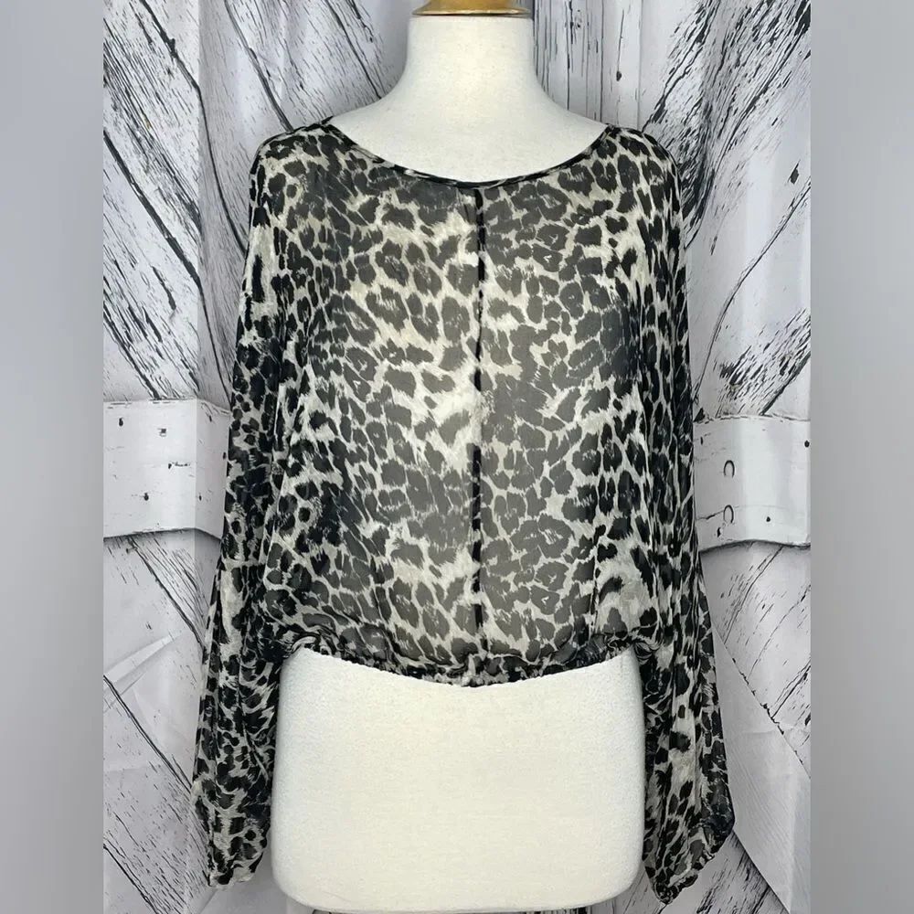 Emerson Thorpe Silk Leopard Print Top S